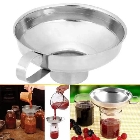 Stainless Steel Wide-Mouth Canning Funnel – Wide Hopper for Oils, Wine & Kitchen Use