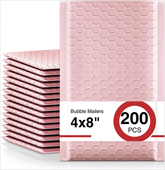 200 Pack Waterproof Padded Envelopes – 4″×8″ Self-Seal Foam Mailers for Secure Shipping & Packaging