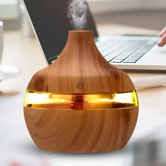 USB Cool Mist Sprayer – 300ml Portable Air Humidifier & Essential Oil Aroma Diffuser with Colorful Night Light for Home & Car