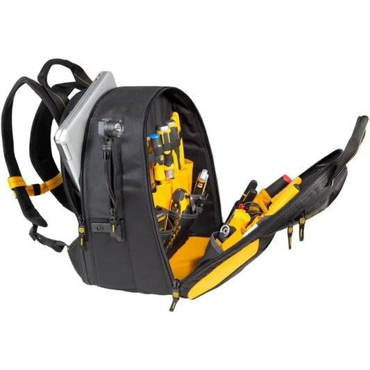 33-Pocket Lighted Tool Backpack – USB Charging Professional Tool Bag | Heavy-Duty Contractor & Technician Pack