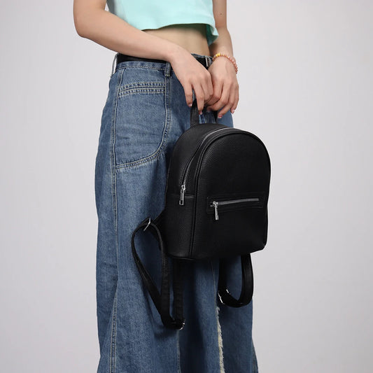 Large Capacity Women’s PU Leather Shoulder Backpack with Multi Pockets for Daily & Travel Use