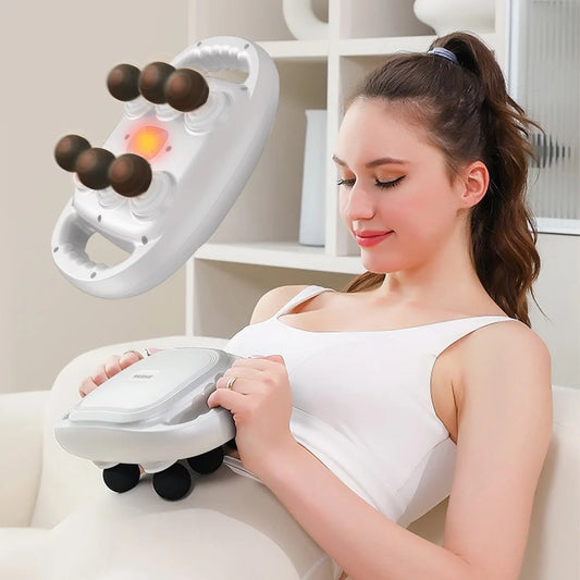 Handheld Deep-Tissue Massage Gun – 6 Massage Heads, 6 Speeds Percussion Massager for Back, Neck, Leg & Shoulder Relief
