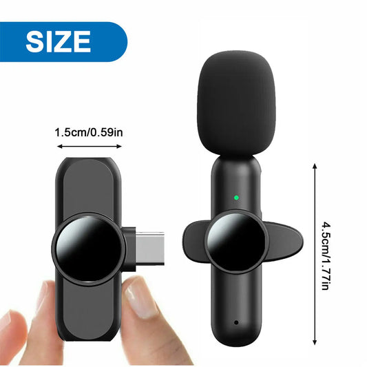 Mini Wireless Lavalier Microphone for Android – Compact, Clip-On Mic for Audio & Video Recording