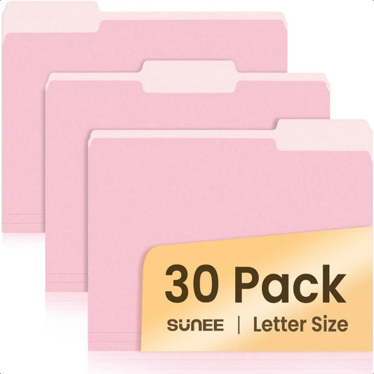 File Folders – 30-Pack Colored Manilla Folders Letter Size (8.5" x 11") for Office, Home & School 📁