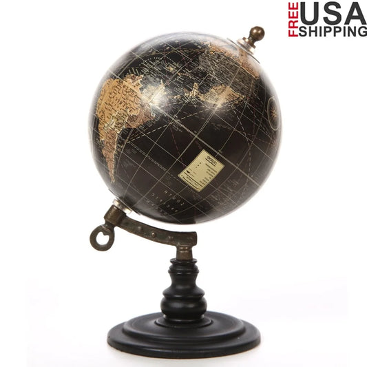 Decorative 5" Spinning World Globe – Tabletop Geographic Globe for Home & Office Desk Décor, Travel Gift