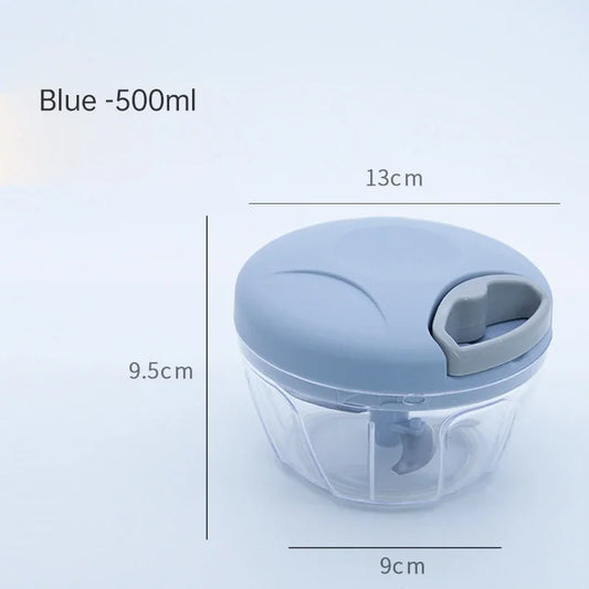 500 / 900 mL Manual Meat Mincer & Garlic Chopper – Multi-Purpose Food Crusher with Stainless Blades