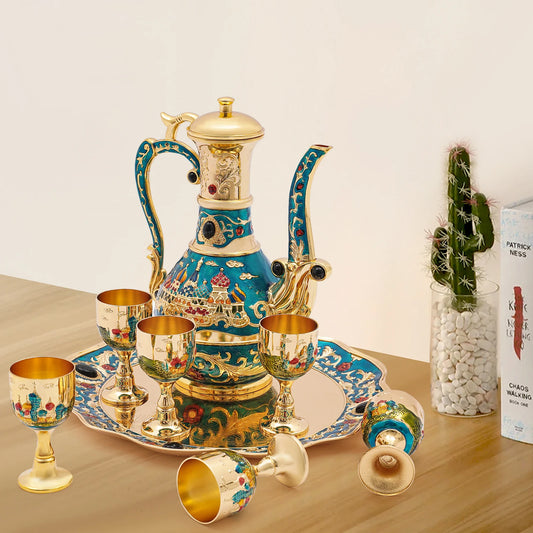 Vintage Coffee Pot & Teapot Cup Set – Elegant 6-Cup Tea Service with Coffee Pot & Decorative Flair