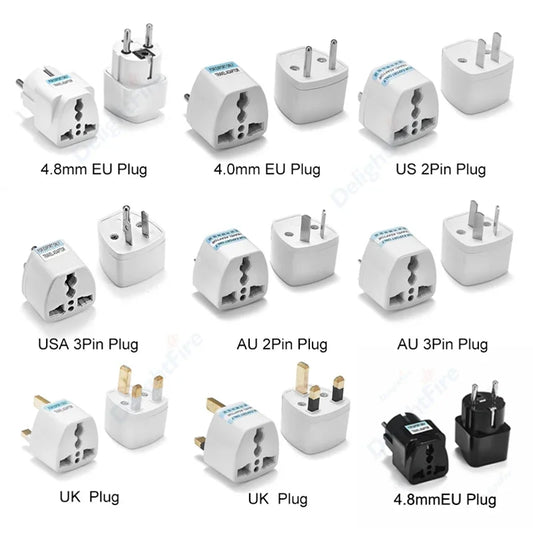 US to EU Plug Adapter – Universal Travel Power Converter for Korea, Europe, America, China, Canada, UK & AU