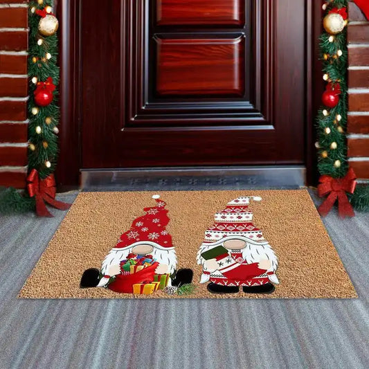Colorful Christmas Welcome Mat – Fun Outside Entrance Doormat Rug for Home Decor 🎄✨