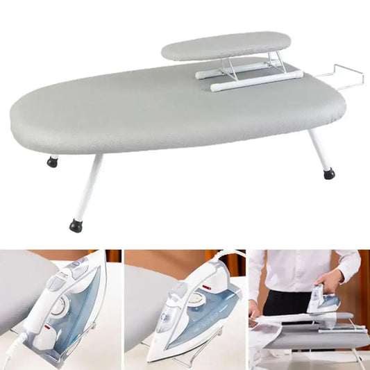 “Portable Mini Ironing Board with Removable & Washable Cover – Foldable Ironing Stand for Clothes”
