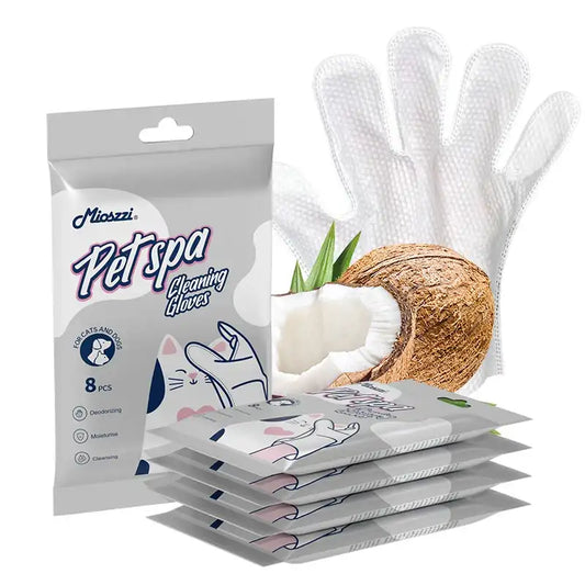 40 pcs Pet Grooming Gloves & Disposable Wipes – Deshedding Mitts for Dogs & Cats with Antibacterial Odor-Control