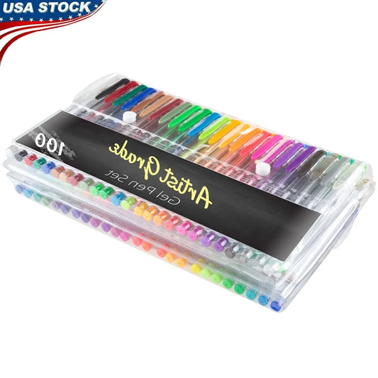 100 Color Gel Pen Set – High Quality Fine Point Pens for Drawing, Sketching, Coloring, Scrapbooking & Doodling