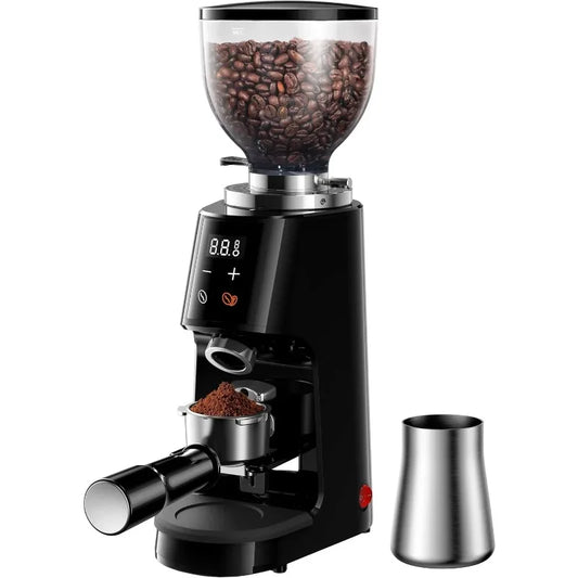 Professional Coffee Bean Grinder – 64mm Burr Grinder with 100 Grind Settings & All-Metal Chamber | Precision Espresso & Pour-Over Grinder