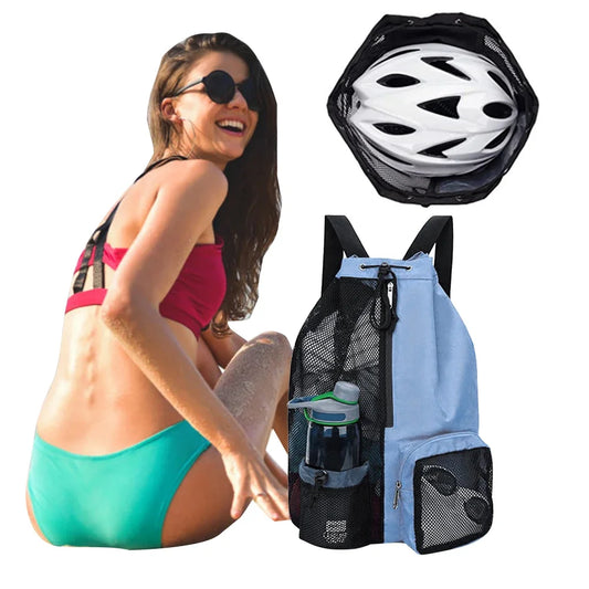 Mesh Drawstring Swim Backpack – Lightweight Waterproof Sports Bag | Adjustable Strap Swimming & Gym Sackpack