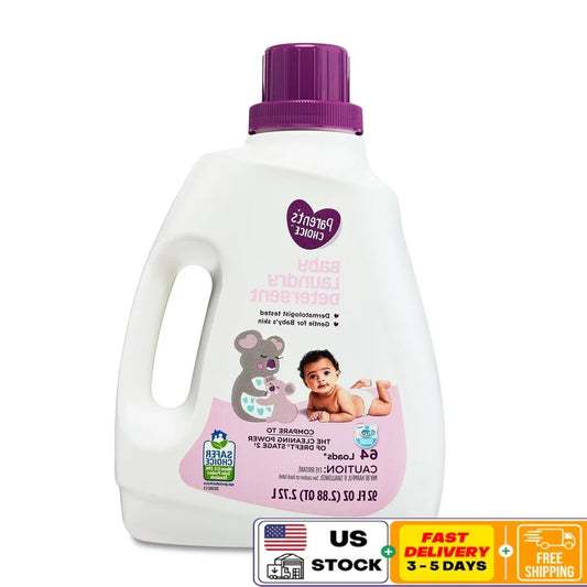 Baby Laundry Detergent – Hypoallergenic Gentle Formula for Sensitive Skin, 64 Loads (92 fl oz), Dermatologist Tested