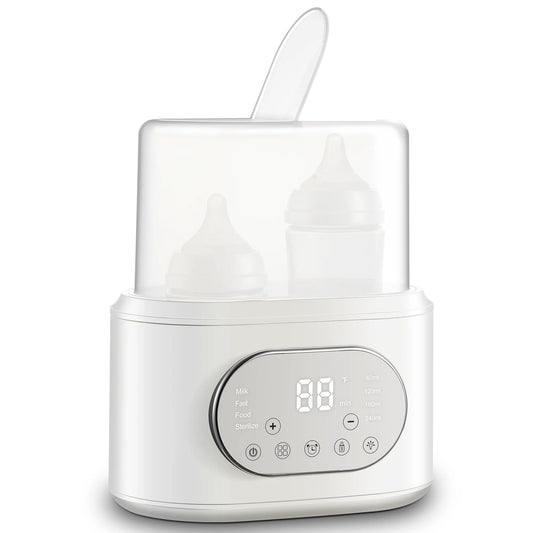 10-in-1 Baby Bottle Warmer 🍼 – Dual Fast Heating, Defrost, Steam Sterilizer & Night Light for Milk & Formula