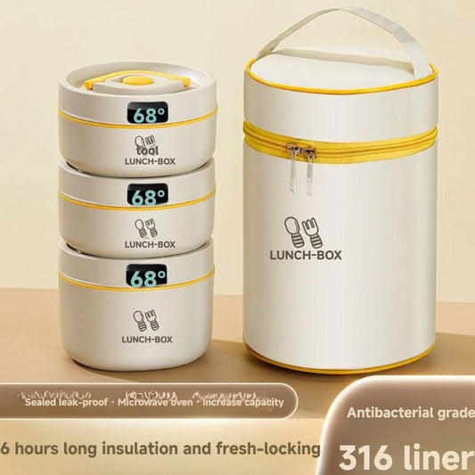 Premium 316 Stainless Steel Insulated Lunch Box with Leak-Proof Compartments for Work, School & Travel