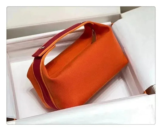 Women’s Large-Capacity Canvas Shoulder Bag – Soft-Texture Colour-Block Tote for Travel & Daily
