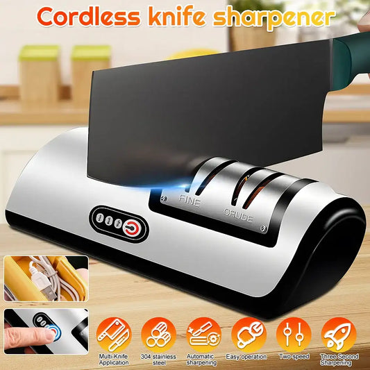 Fully-Automatic Electric Knife Sharpener – 4-Stage Precision Sharpening Machine for Kitchen Knives 🍴🔪 Electric Knife Sharpener