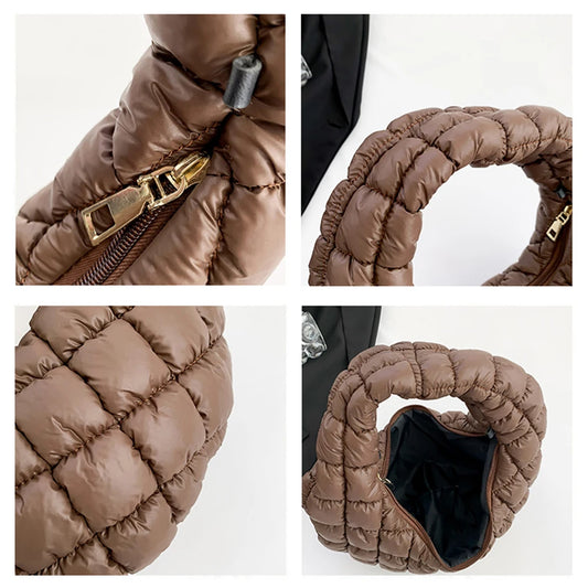 Women’s Soft Satchel Bag 👜 – Versatile Cloud Pleated Quilted Tote & Lightweight Clutch for Stylish Everyday Use