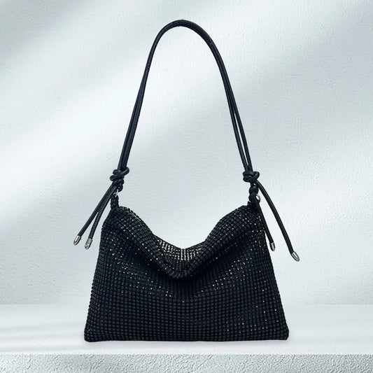Women’s Sparkle Glitter Tote & Sling Bag – Elegant Zipper Satchel with Adjustable Strap