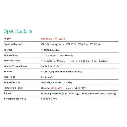 Whole-Home Wireless WiFi Mesh Router System – AC1200M Dual-Band with Internal Antennas & Wide Coverage