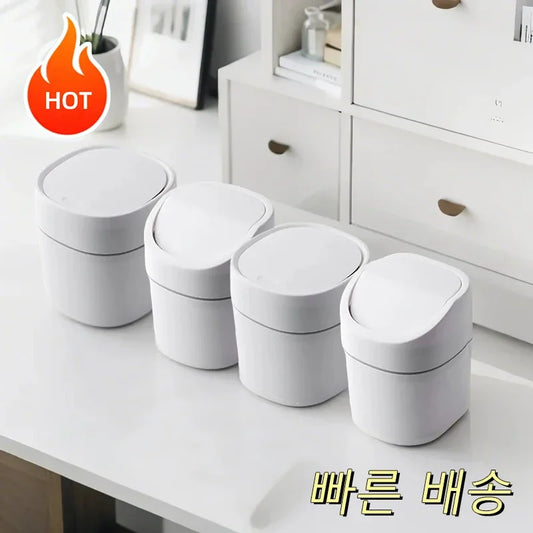 Mini Trash Can with Lid – Small Countertop Dustbin for Bathroom, Office & Bedroom