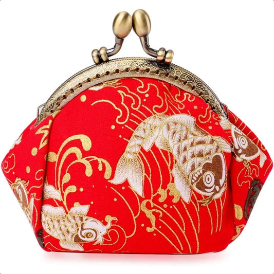 Oyachic Carp Coin Purse – Lucky Fish Design Women’s Small Wallet, Clutch & Change Pouch Ba