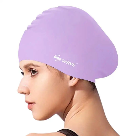 Elastic Silicone Swimming Cap – Waterproof Swim Hat for Men & Women, Protects Ears & Long Hair