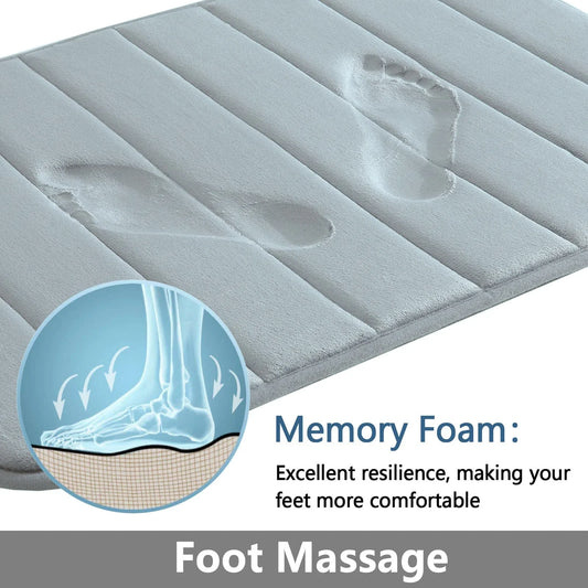 Super Absorbent Memory Foam Bath Mat – Non-Slip Soft Bathroom Rug for Shower, Bathtub, Toilet 🚿🛁
