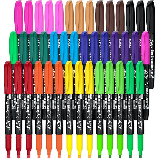 Dry Erase Markers – 42 Pack (14 Colors) Chisel Tip | Perfect for School, Office & Home Whiteboards