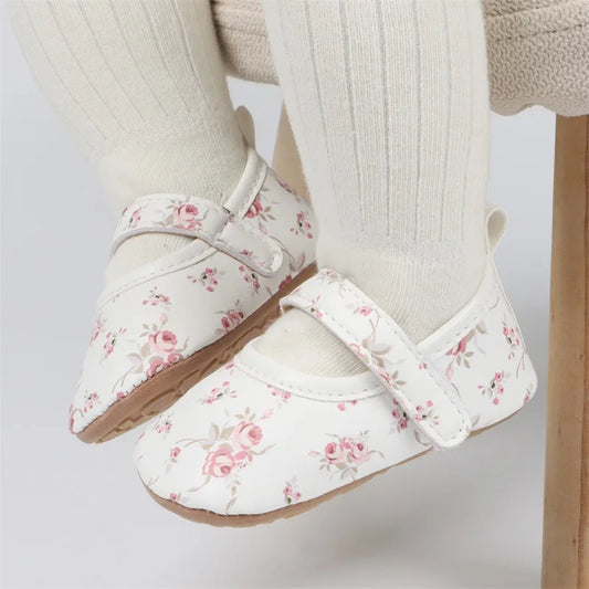 Infant Girls’ Sparkly Mary Jane Shoes – Glittery Sequin Soft PU Leather Flats with Non-Slip Sole for First Walkers