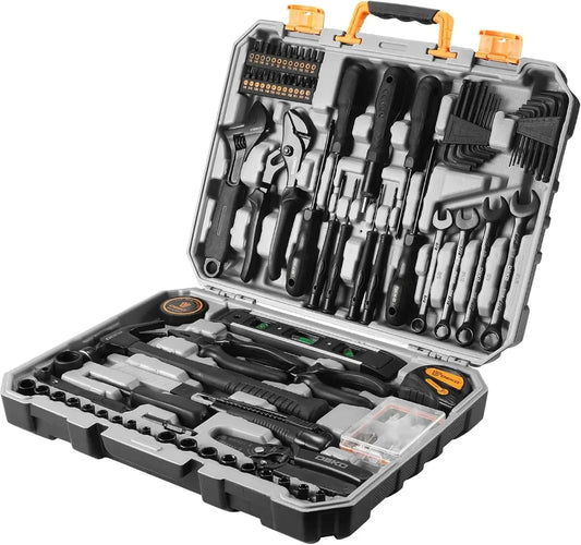 Household Tool Kit with Drill, Wrench & Socket Set – Complete Hand Tools for Home, Car & Mechanic Repairs 🧰✨