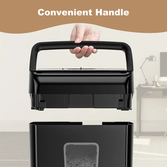 Bonsaii 10-Sheet Cross-Cut Paper Shredder – Compact Home & Office Shredder with 5.5-Gallon Wastebasket