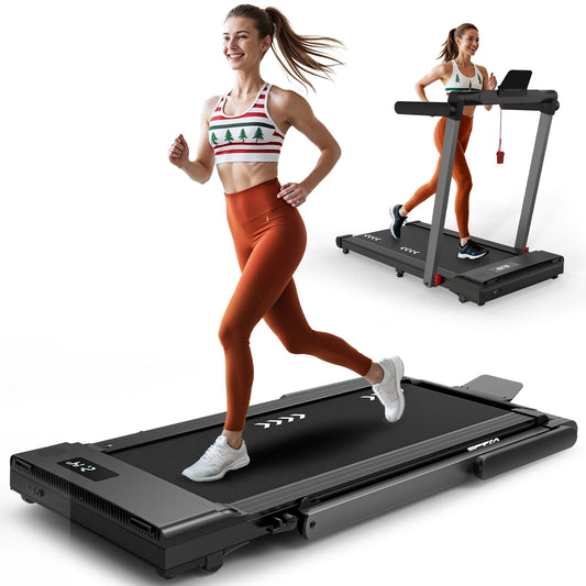 *Mettlematic 2‑in‑1 Foldable Treadmill — 12 km/h Top Speed, Dual LED Display, 12 Programs, App Compatible (2-Year Warranty) 🏃♂️