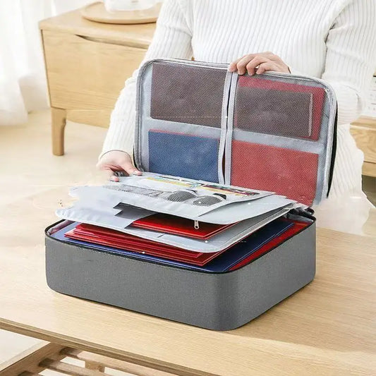 Waterproof Document Storage Bag with Lock – Large Capacity File Organizer for Office, Business & Home Use