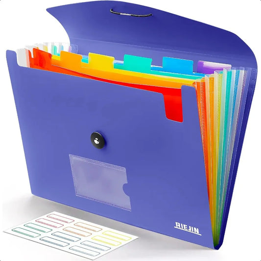 Accordion File Organizer – 7-Pocket Expanding Folder with Labels for A4 & Letter Documents 📁