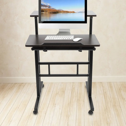 🖥️ Adjustable Laptop Stand Desk – 60cm Stand-Up Computer Desk with Rollers for Home Office & Study