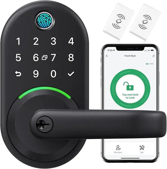 Smart Door Handle Lock with Keypad – YAMIRY Fingerprint Smart Lock with App, Generate Passcode Remotely