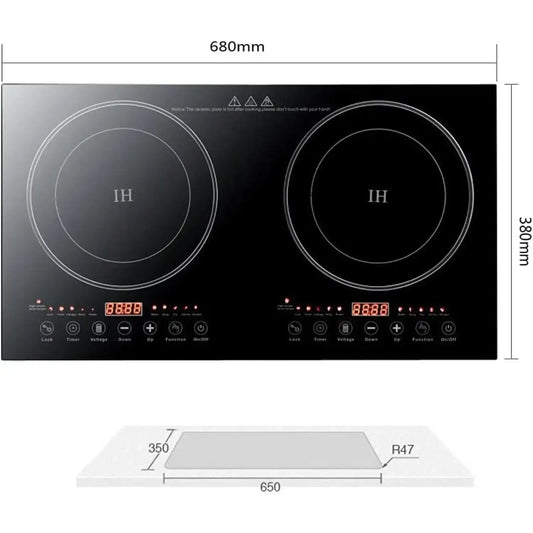 Portable Electric Induction Cooker 2200W Dual Induction Cooktop Double Burner