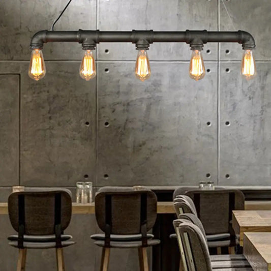 Industrial Steampunk Water Pipe Hanging Lamp – Vintage Pendant Light for Loft, Café & Home Décor