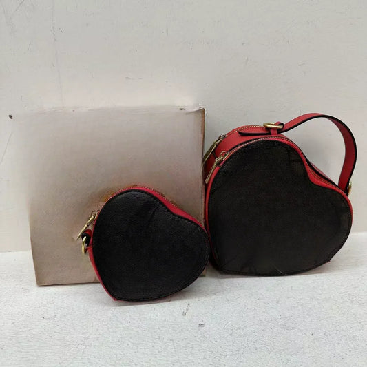 2024 European-American Style Cartoon Mother-Daughter Heart-Shaped Crossbody Bag – Cute Matching Mini Shoulder Bag
