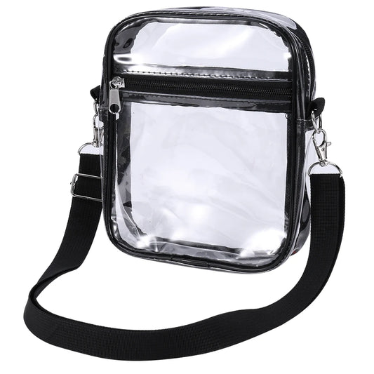 Transparent TPU Crossbody Bag — Stadium-Approved Clear Shoulder Messenger Purse for Travel, Concerts & Sports