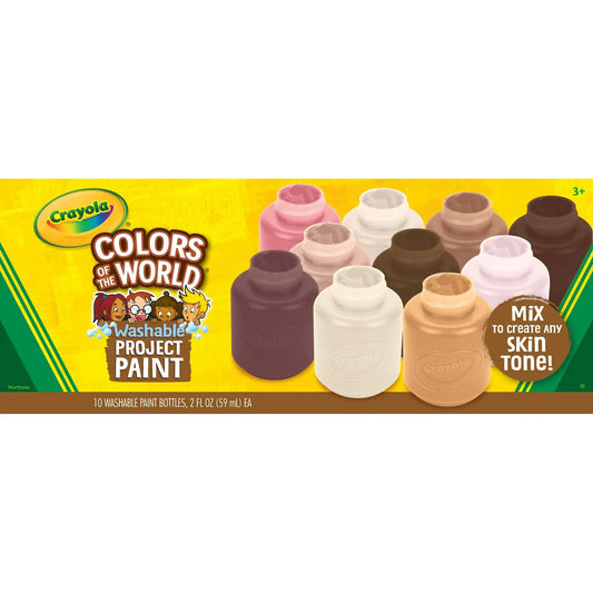 Crayola Colors of the World Washable Paint – 10 Count Inclusive Skin Tone Paint Set for Kids & School