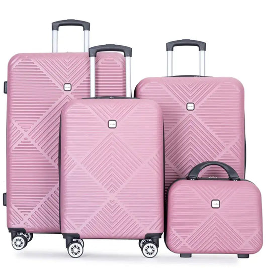 4-Piece Lightweight Travel Luggage Set – Large Capacity Spinner Suitcases with Double Wheels