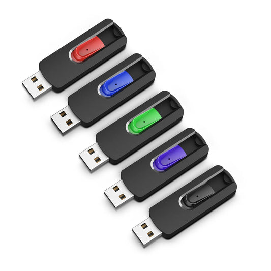 KOOTION U200 5-Pack USB Flash Drives – Color Pen Drives Waterproof Memory Sticks 64GB/32GB/16GB/4GB/2GB/1GB