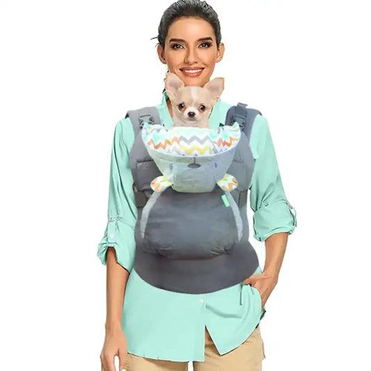 Soft-Sided Ergonomic Front Pack Pet Carrier for Dogs & Cats – Foldable Travel Bag