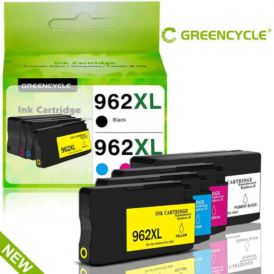 4-Pack High-Yield 962XL Ink Cartridges – Compatible with HP OfficeJet Pro 9010 Series Printers