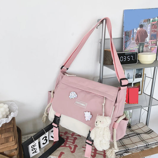 Harajuku Women’s Crossbody Bag 🎨 – Large Capacity Messenger Pouch with Zipper Pocket for Work, Sports & Travel 👜✨