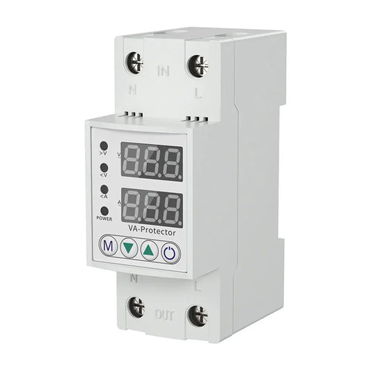 Over/Under Voltage Reclosing Protector – 40A/63A Relay with Overcurrent Protection, Automatic Household Circuit Breaker Accessory